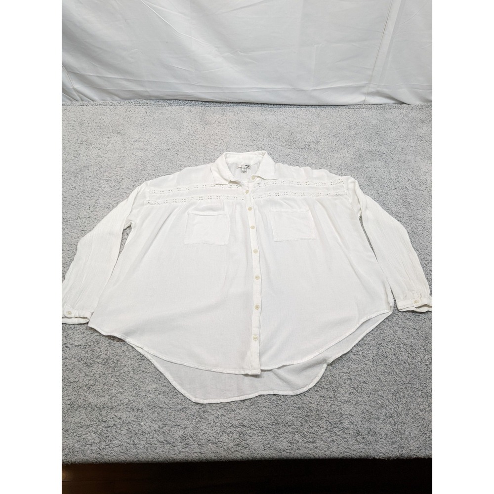 Amuse Society Blouse Women Medium‎ White Peasant Boho Fairy Festival Oversized